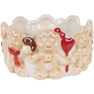 Clayre & Eef 6CE2233 Schale Ø 14x7 cm Braun Beige Keramik