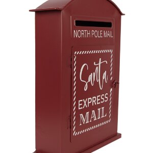 Clayre & Eef Cutie Poștală Metal Rustică Roșu/Alb 23x8x34 cm