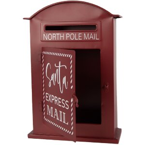 Clayre & Eef Cutie Poștală Metal Rustică Roșu/Alb 23x8x34 cm