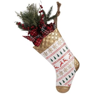 Clayre & Eef 5Y1382 Weihnachtsstrumpf 25x6x62 cm Landhausstil