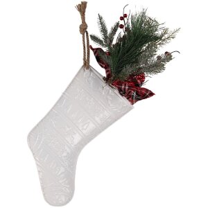 Clayre & Eef 5Y1382 Weihnachtsstrumpf 25x6x62 cm Landhausstil