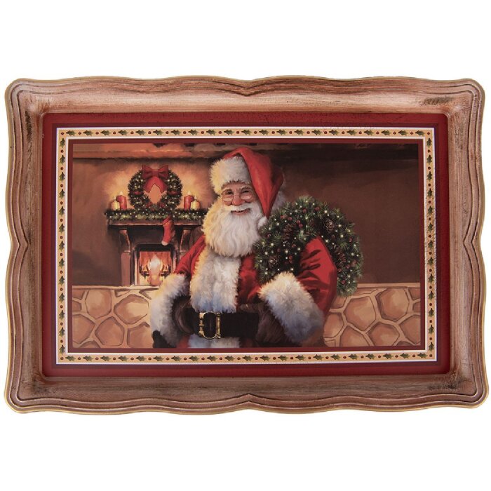 Clayre & Eef 66397 Tablett 31x22x2 cm Braun Rot