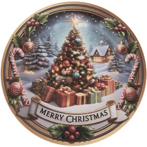 Clayre & Eef 66398 Platzteller Ø 33x1 cm Grau Rot