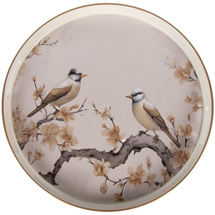 Clayre & Eef 66402 Tavă Decorativă Ø 46x4 cm Bej/Maron