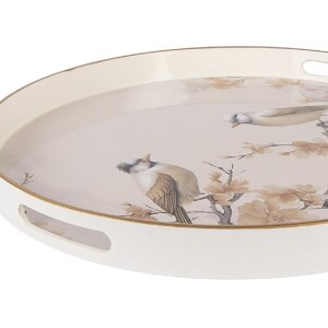 Clayre & Eef 66402 Tavă Decorativă Ø 46x4 cm Bej/Maron