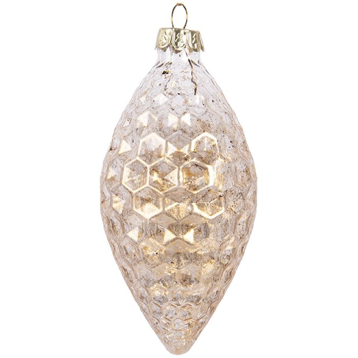 Clayre & Eef Ornament Crăciun Sticlă Auriu 6x12 cm