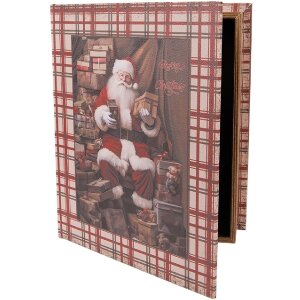 Set de 3 cutii în formă de carte Clayre & Eef, maro-roșu