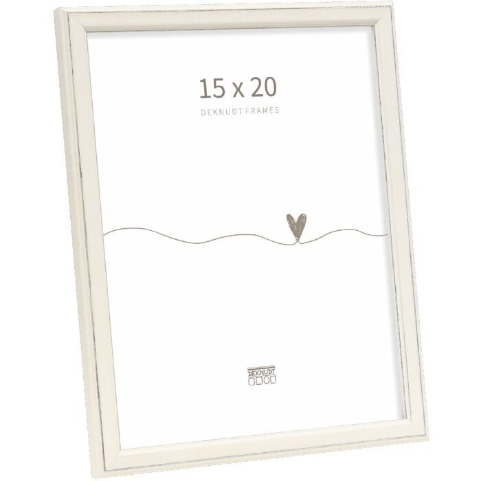 Rama foto Deknudt S236F1 albă 15x20 cm, lemn finisat rustic
