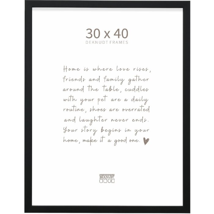 Rama foto din lemn Deknudt S243D, neagră, 30x40 cm