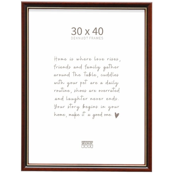 Rama foto clasică Deknudt S407H2, 30x40 cm, maro, lemn