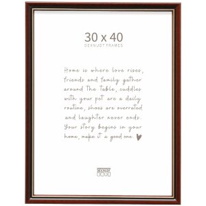 Rama foto clasică Deknudt S407H2, 30x40 cm, maro, lemn