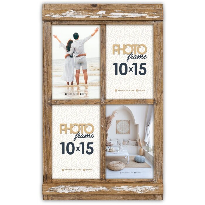 ZEP Bregenz Ramă Foto Lemn 4 Fotografii 10x15 cm Maro RE446