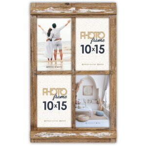 ZEP Bregenz Ramă Foto Lemn 4 Fotografii 10x15 cm Maro RE446