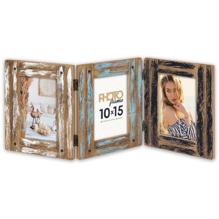 ZEP Nyon Ramă Foto Triplă 10x15 cm Lemn Rustic