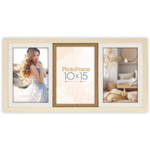 Rama foto ZEP SH346 PS, 3x10x15 cm, Como 3Q, Naturweiß/Braun