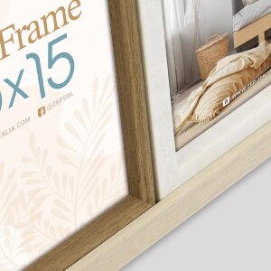 Rama foto ZEP SH346 PS, 3x10x15 cm, Como 3Q, Naturweiß/Braun