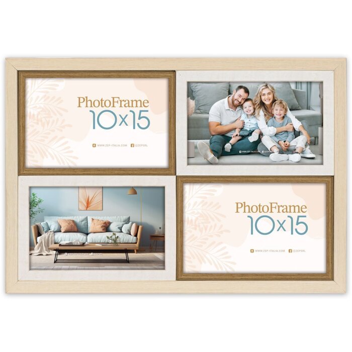 Rama foto ZEP SH446 PS, 4Q Como, alb natural și maro