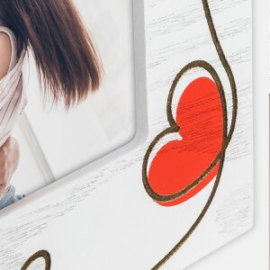 ZEP Ramă Foto Lemn Zoe Alb 10x15 cm Inimi Peisaj