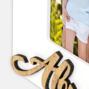 Ramă foto din lemn ZEP Abuelos 10x15 cm, format înalt, alb