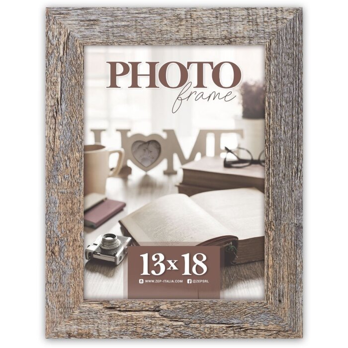 Rama foto ZEP TR257A RENTON 13x18 cm, gri cu efect lemn vechi