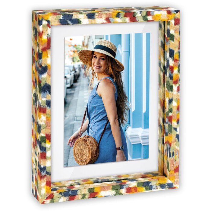 Rama foto ZEP RECIFE 10x10 cm, dublă față, multicolor