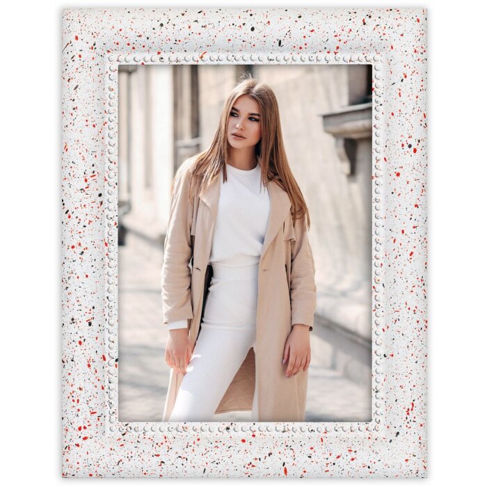 Rama foto ZEP Pollock albă 15x20 cm, design modern Terrazzo