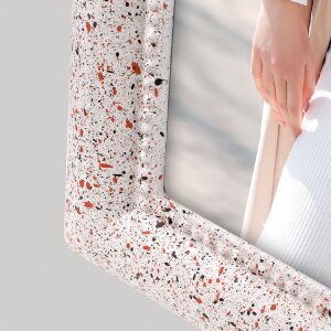 Rama foto ZEP Pollock albă 15x20 cm, design modern Terrazzo