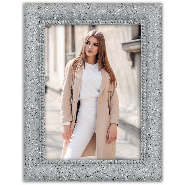 Rama foto ZEP Pollock gri 15x20 cm, design Terrazzo modern