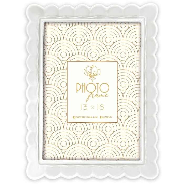 Ramă foto ZEP HERVE W din rezină albă 15x20 cm