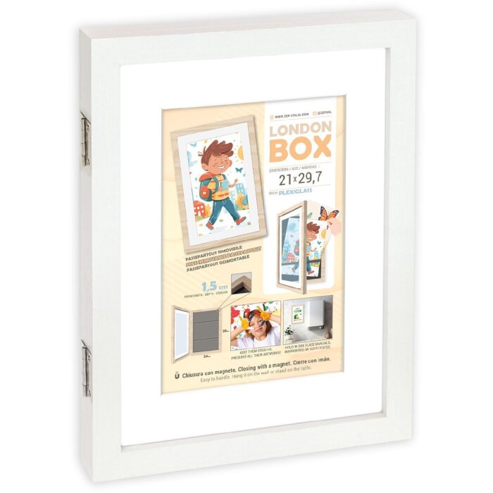 Ramă foto ZEP din lemn, model London, alb, format A4
