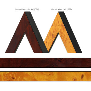 ramă foto din lemn MendeFrames H14D cu decor de rădăcină, 50x70 cm, sticlă antireflex