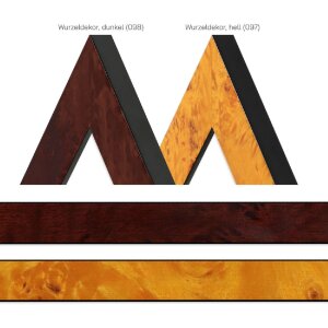 Ramă foto MendeFrames H14E cu decor de rădăcină în nuanță închisă, 70x70 cm, sticlă antireflex