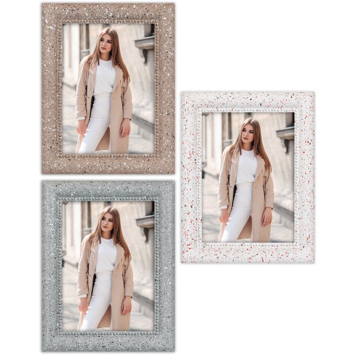 ZEP Ramă Foto Pollock Terrazzo Alb Gri Maro 10x15 13x18 15x20 cm