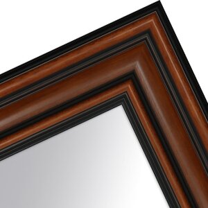 Oglindă de perete MendeFrames H017, ramă din lemn masiv nuc, 50x70 cm