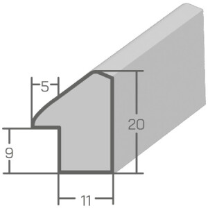 Oglindă de perete din lemn masiv violet MendeFrames H080 20x40 cm
