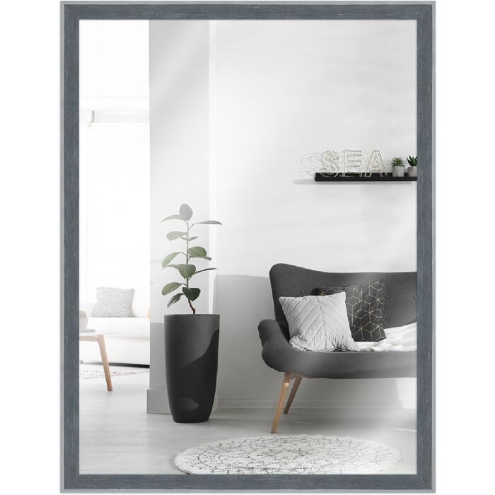 Oglindă de perete MendeFrames H080 din lemn masiv gri 40x60 cm