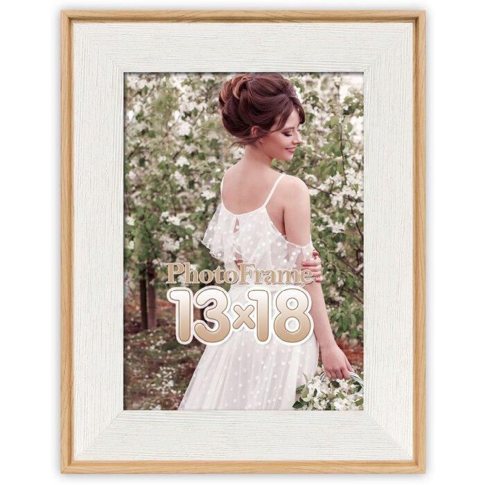 Mauro Ferretti Siena Ramă Foto Aspect Lemn Alb/Natur 10x15-30x40 cm