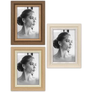 ZEP Portraitrahmen Sydney Braun Natur Weiß 10x15 13x18 15x20 cm Glas