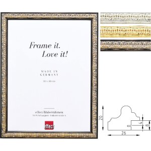 Rama foto Profil 86 Baroc – elegantă cu ornament floral, lemn masiv