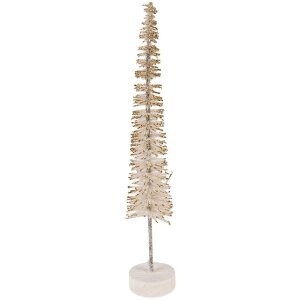 Clayre & Eef 66315BE Dekoration Weihnachtsbaum Ø 5x25 cm Beige-Gold
