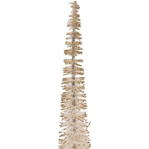 Clayre & Eef 66315BE Dekoration Weihnachtsbaum Ø 5x25 cm Beige-Gold