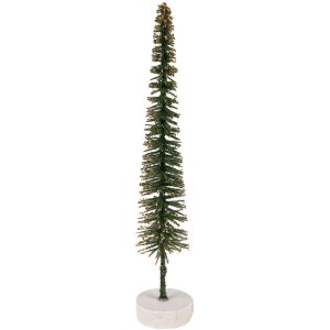 Clayre & Eef 66315GR Dekoration Weihnachtsbaum Grün Gold 5x25 cm