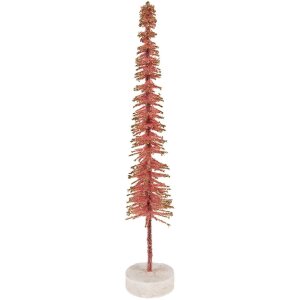 Clayre & Eef 66315P Dekoration Weihnachtsbaum Ø 5x25 cm Rosa Goldfarben