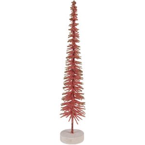 Clayre & Eef 66316P Dekoration Weihnachtsbaum Ø 6x30 cm Rosa Goldfarben