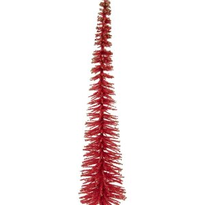 Clayre & Eef 66317R Dekoration Weihnachtsbaum Rot Goldfarben 8x40 cm