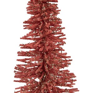 Clayre & Eef 66318P Dekoration Weihnachtsbaum Rosa Goldfarben 14x25 cm