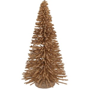 Clayre & Eef 66319BE Dekoration Weihnachtsbaum Ø 17x30 cm Beige-Gold