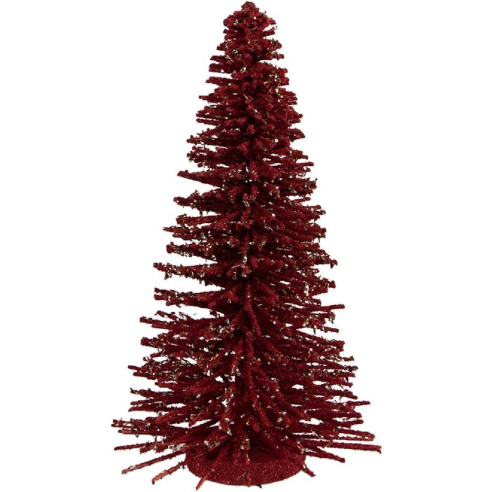 Clayre & Eef 66319R Dekoration Weihnachtsbaum Rot Gold 17x30 cm