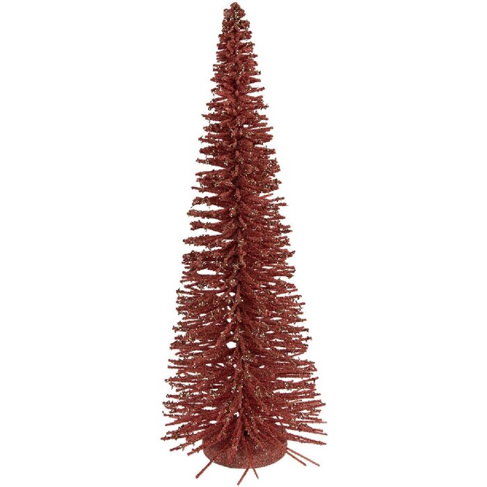Clayre & Eef 66320P Dekoration Weihnachtsbaum Ø 20x50 cm Rosa Goldfarben