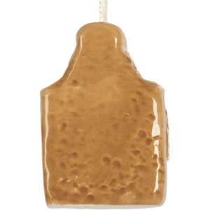 Clayre & Eef 6CE2353 Anhänger Haus Keramik Braun Weiß 4x3x6 cm